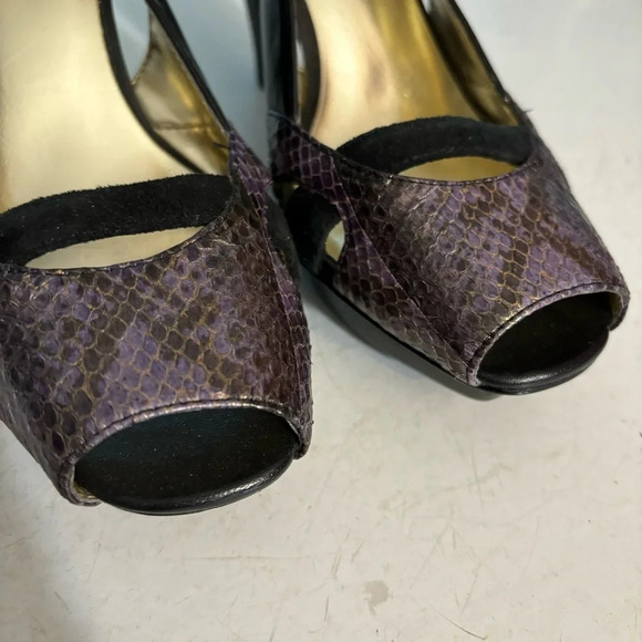 BNWOB Vianni collection women’s purple & black animal print stiletto heels 7 - Picture 7 of 13